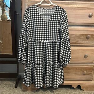 Black and White Gingham Dress